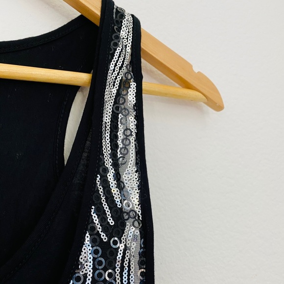 Romeo Juliet Couture • Sexy Sequence Black & Silver Mini Party Dress - Picture 6 of 12